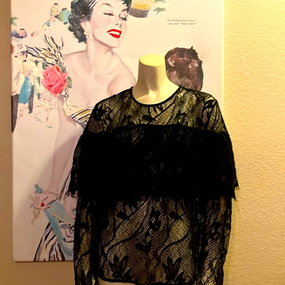 Beautiful black lace blouse.